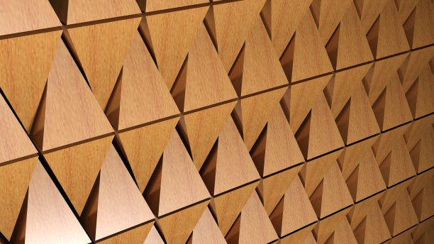 背景-木金字塔墙- 3D渲染图片下载