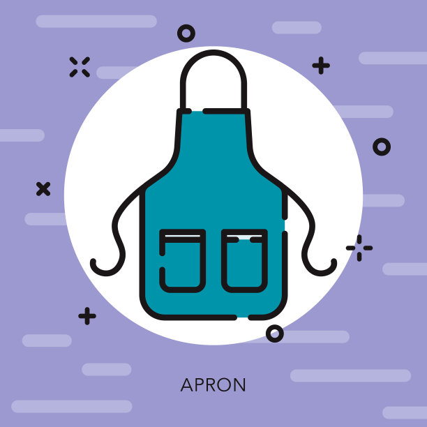 围裙开放轮廓餐厅图标图片下载