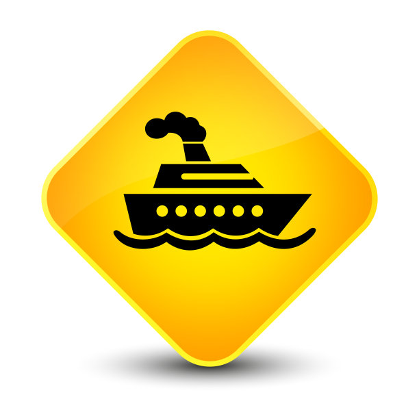 邮轮图标优雅的黄色钻石按钮图片下载