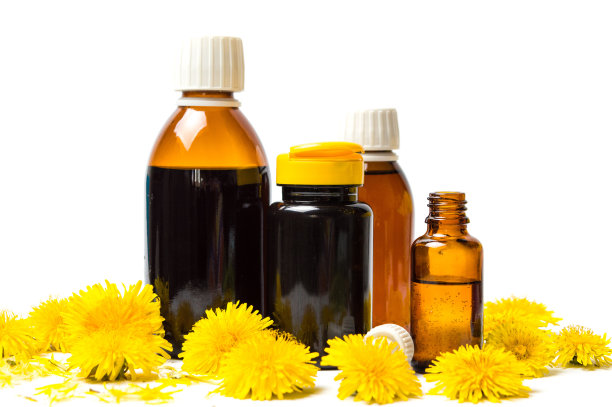 蒲公英花和精油分离图片下载
