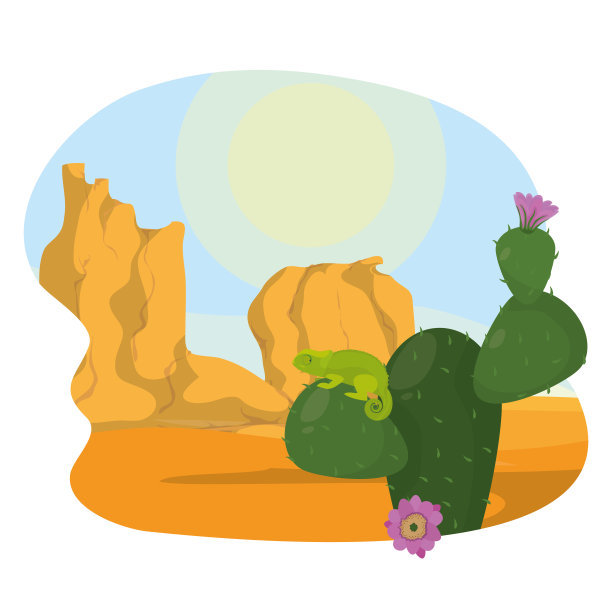 沙漠景观卡通图片下载