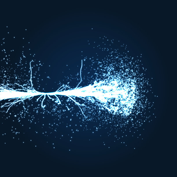 电力照明效果。动态粒子阵列。3d未来技术风格。抽象的背景。发光点。矢量插图。图片下载