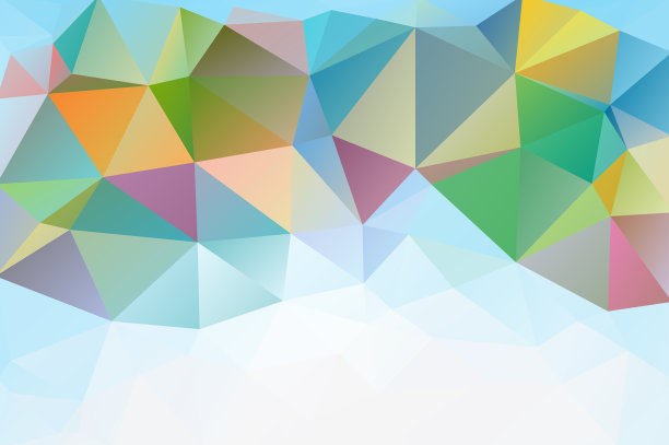 摘要多色多边形，低多边形背景。在白色的背景上。彩虹的所有颜色。多色。水彩的效果。几何图案灯，床图片下载