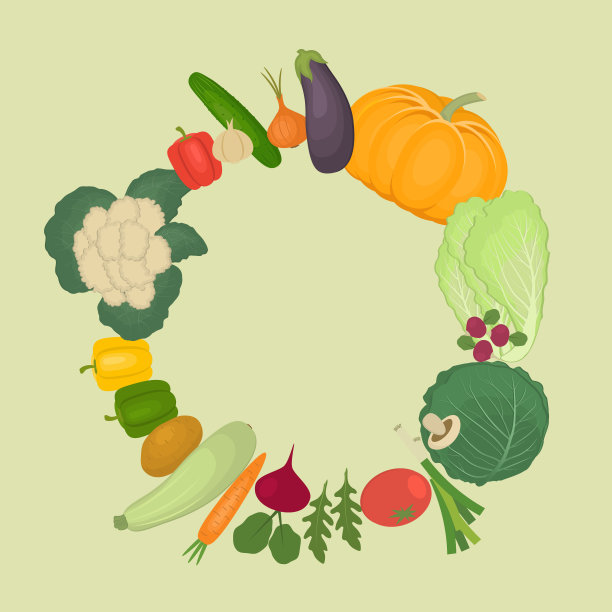 圆形蔬菜框图片下载