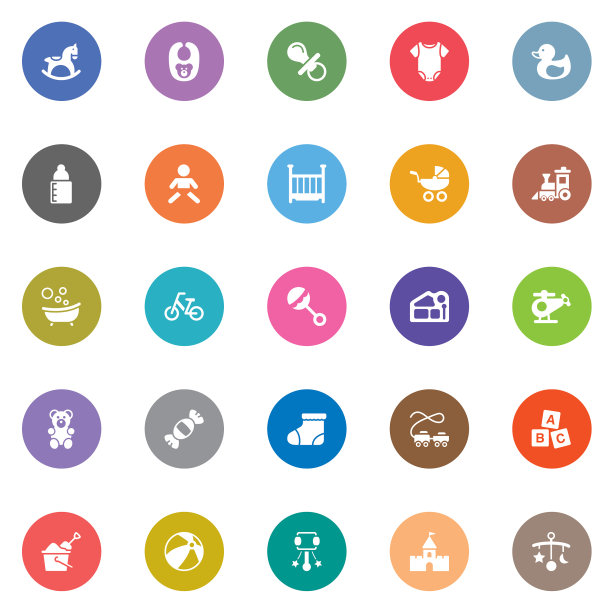 婴儿矢量- 25个图标图片下载