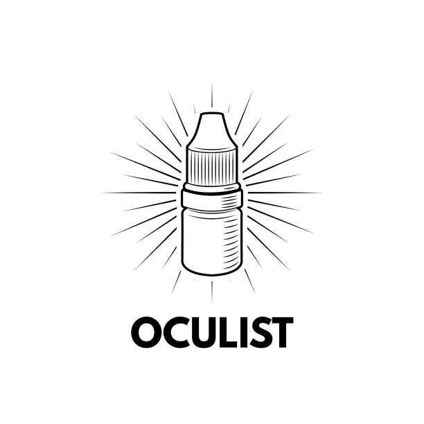 眼药水图标。梁。眼科医生。医疗徽章。眼部护理。向量。图片下载