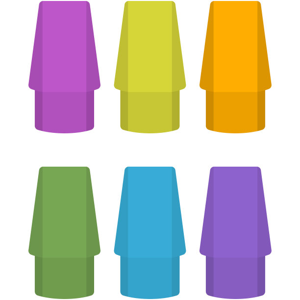 彩色铅笔顶部橡皮擦插图图片下载