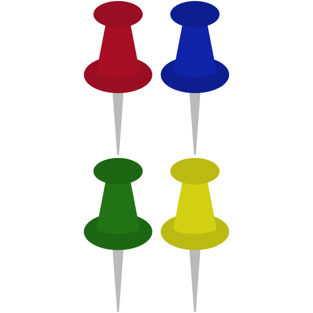 彩色图钉插图图片下载