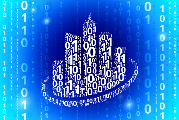 城市景观建筑二进制代码蓝色矢量图案背景图片下载