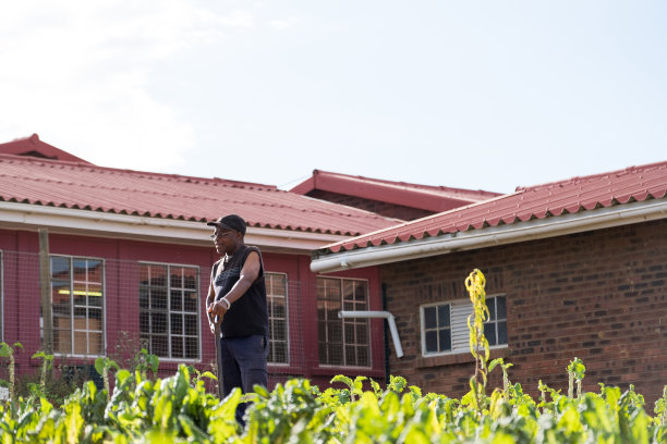 一个黑人在规划他的菜园图片下载