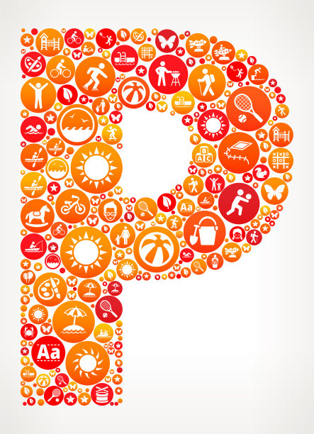 字母P夏令营有趣的图标模式图片下载