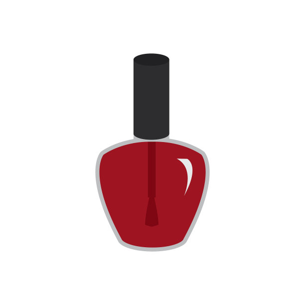 指甲油瓶子矢量图标，美甲，指甲红色关闭图片下载