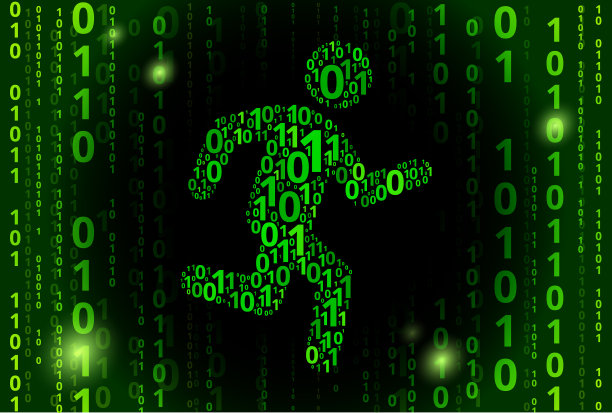 慢跑二进制码向量模式背景图片下载