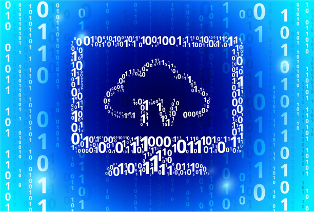 电视云计算二进制码蓝色矢量模式背景图片下载