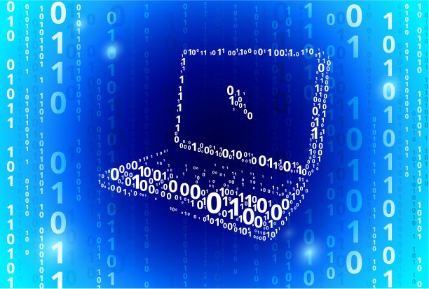 笔记本电脑二进制代码蓝色矢量模式背景图片下载