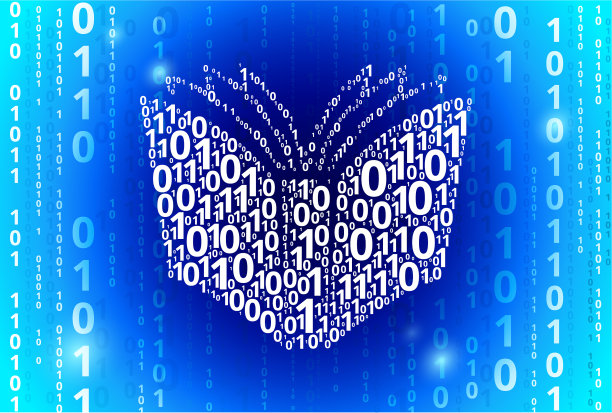 打开书二进制代码蓝色矢量模式背景图片下载