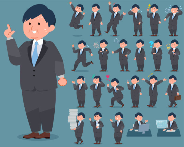 扁平型肥胖商人图片下载