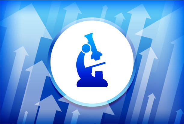 蓝色箭头显微镜背景图片下载