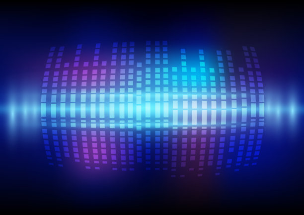 抽象的数字声波和音乐配合灯光效果拍背景图片下载