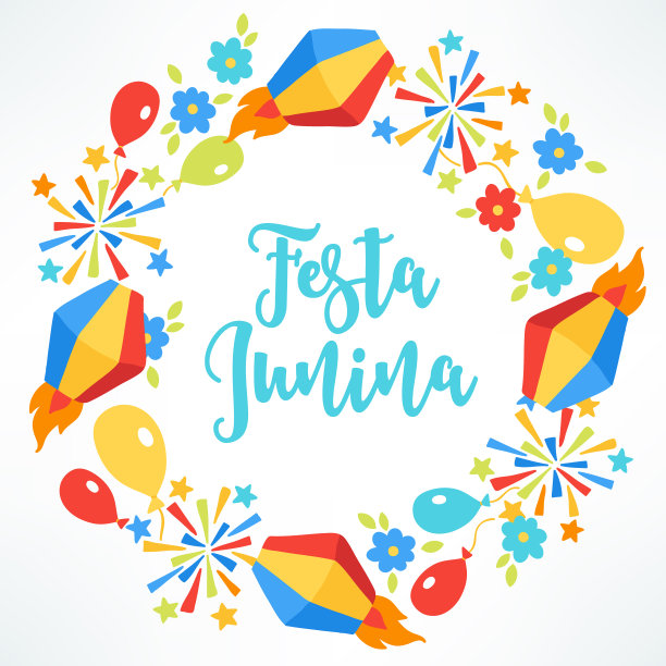 节日上有花圈、气球、烟火、灯笼图片下载