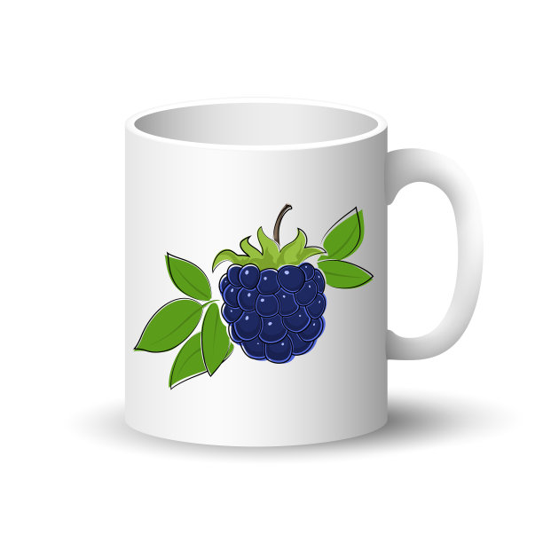 黑莓白马克杯图片下载