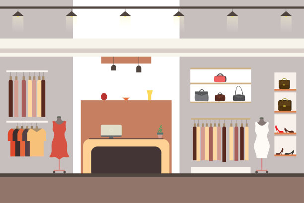 现代时尚服装店的内饰，图片下载