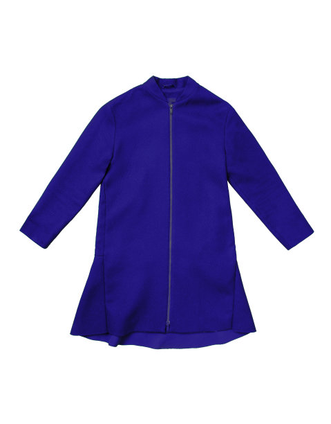 妇女的蓝色羊毛外套被孤立在白色背景上图片下载