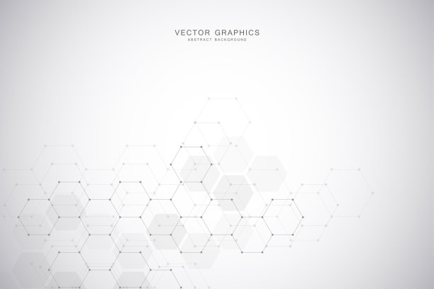 医学背景或科学载体设计。分子结构和化合物。几何和多边形抽象背景素材图片