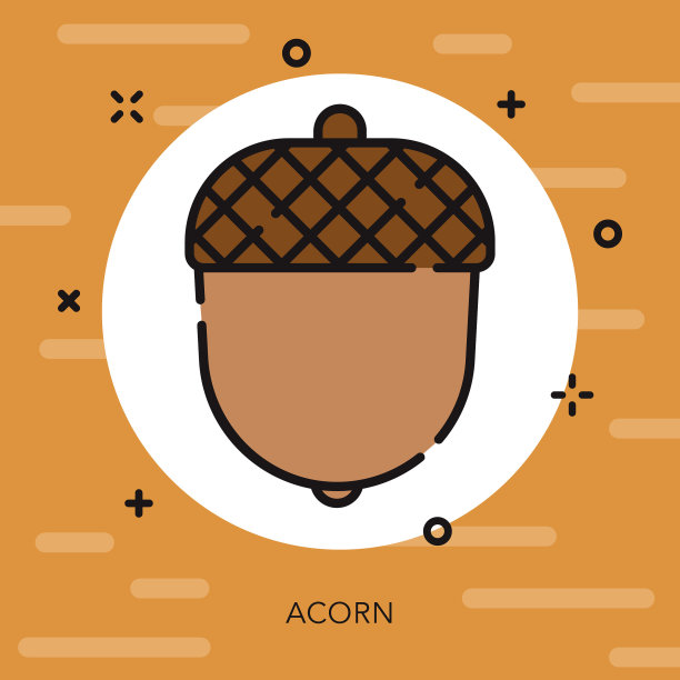 橡子开放轮廓感恩节图标图片下载