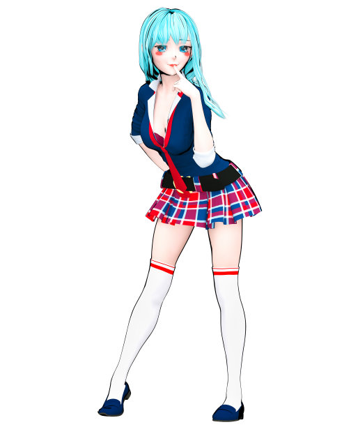 3D日本动漫女学生。图片下载
