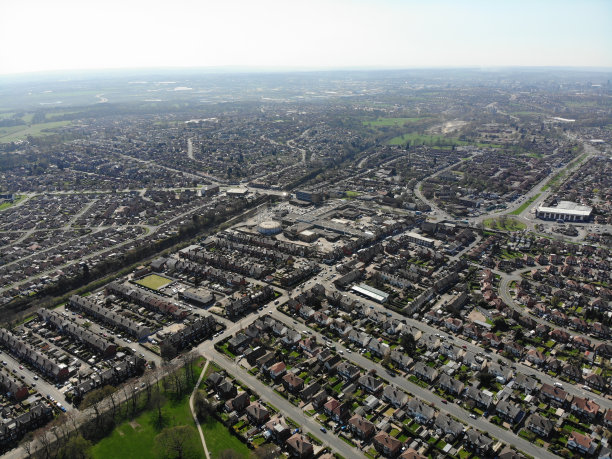 英国一座城市的航拍照片图片下载