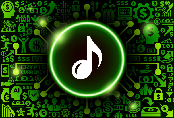 货币和加密货币背景音乐笔记图标图片下载