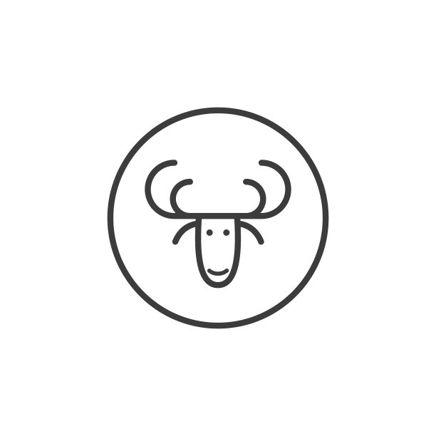 鹿的图标在圆形的框架图片下载