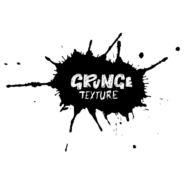 手绘Grunge纹理，抽象墨滴背景，黑白Grunge风格插画矢量水彩图案素材图片