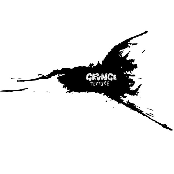 手绘Grunge纹理，抽象墨滴背景，黑白Grunge风格插画矢量水彩图案素材图片