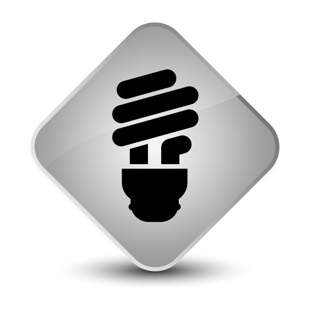 灯泡图标优雅的白色钻石按钮图片下载