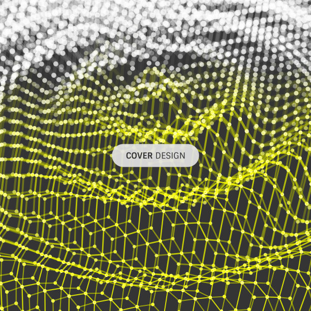 背景模板。带有粒子的抽象科学或技术插图。3 d网格表面。可用于墙纸，展示，横幅和封面。图片下载