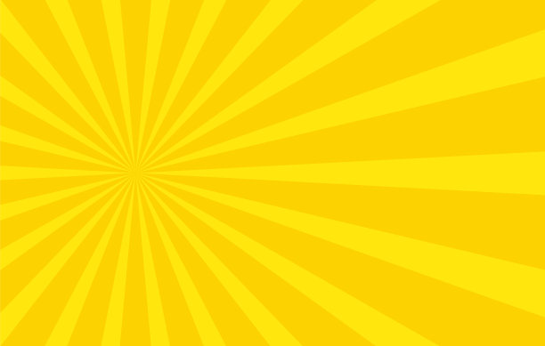 抽象背景与卡通射线黄色。项目的模板。卡通的太阳。平的风格图片下载