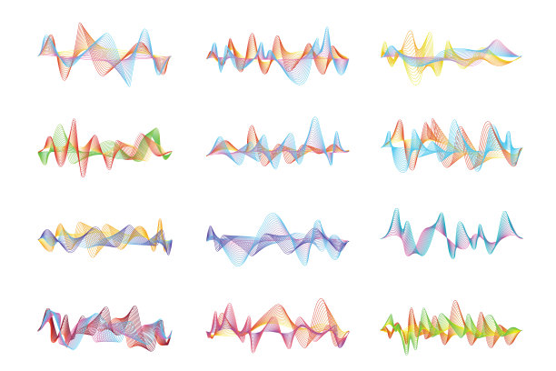抽象的声波。均衡器面板的声音或音乐数字可视化素材图片