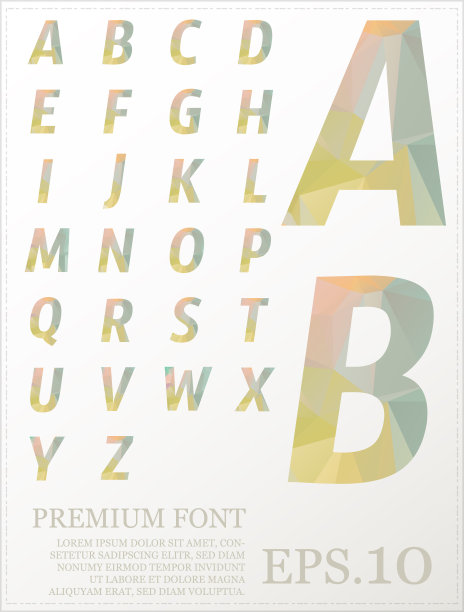 字体向量低聚设计风格插图eps.10图片下载