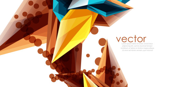 白色背景上的彩色玻璃晶体，用玻璃宝石和拷贝空间的几何抽象构成，背景模板图片下载