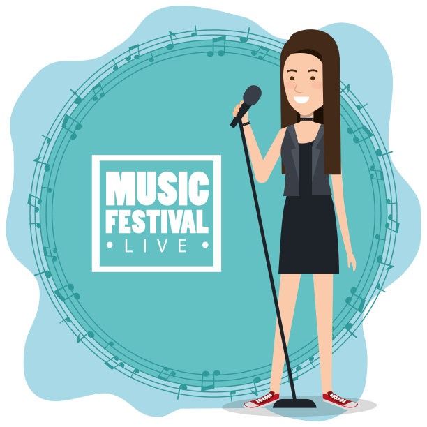 音乐节现场女子演唱图片下载