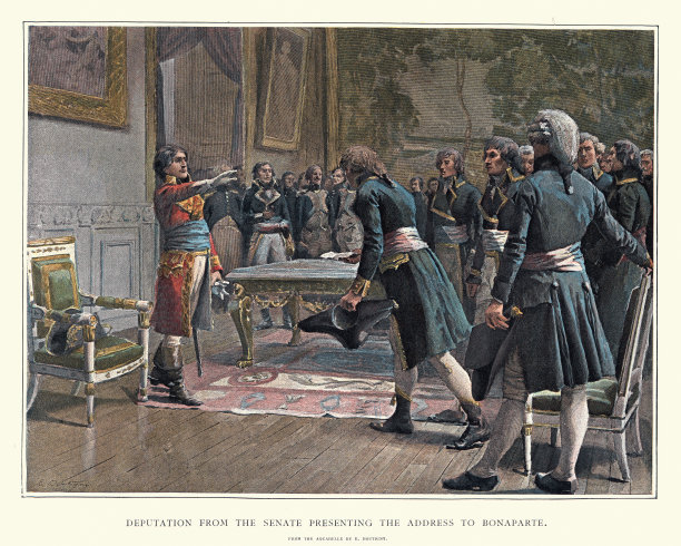 元老院代表团向波拿巴发表演说素材图片