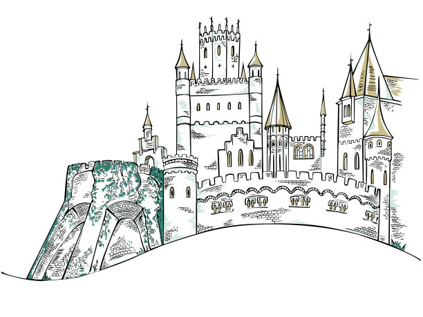 中世纪古堡是具有历史意义的建筑。童话城堡图片下载