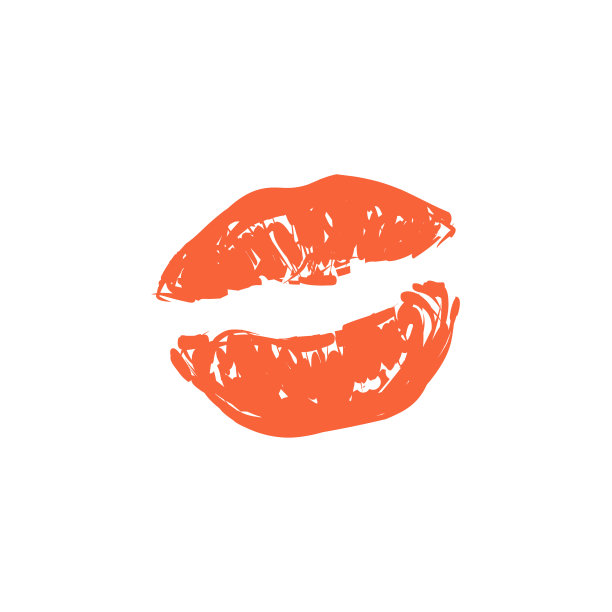 白色背景上的唇吻图片下载