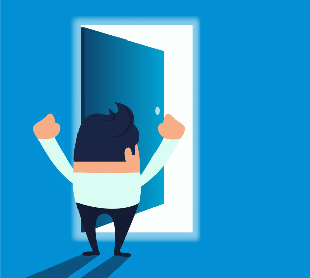 商人面对着一扇敞开的门图片下载