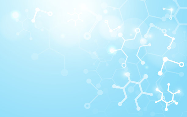 抽象科学分子DNA模型结构蓝色背景素材图片