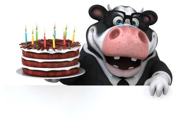 有趣的牛- 3D插图图片下载