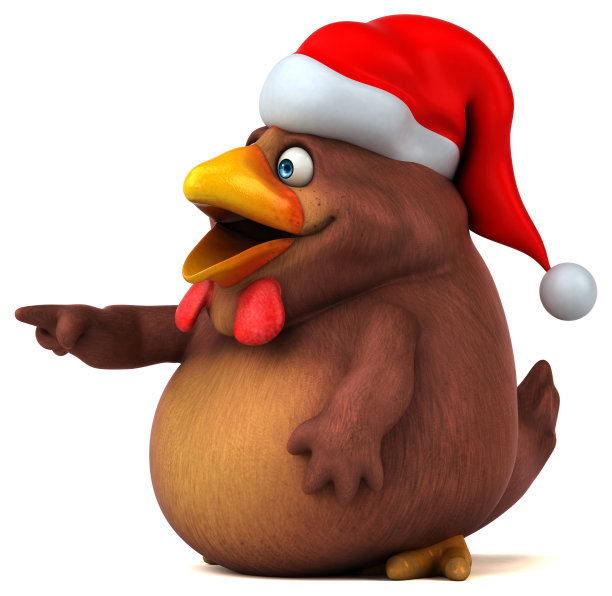 有趣的鸡- 3D插图图片下载