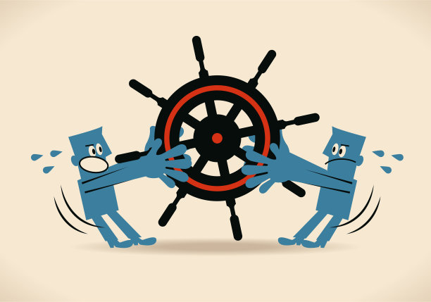 两个商人争夺经营地位(握舵冲突)图片下载